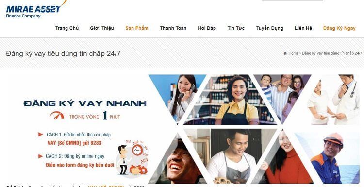 vay tieu dung mirae asset Dịch vụ vay tiêu dùng Mirae Asset