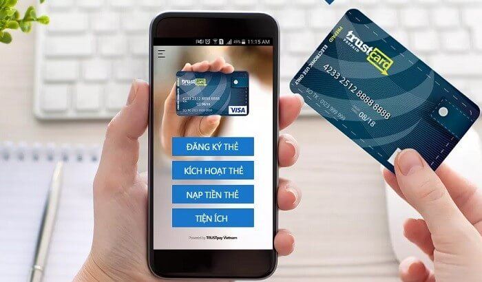 Các dịch vụ như TrustCard giúp việc làm thẻ Visao ảo Online rất đơn giản