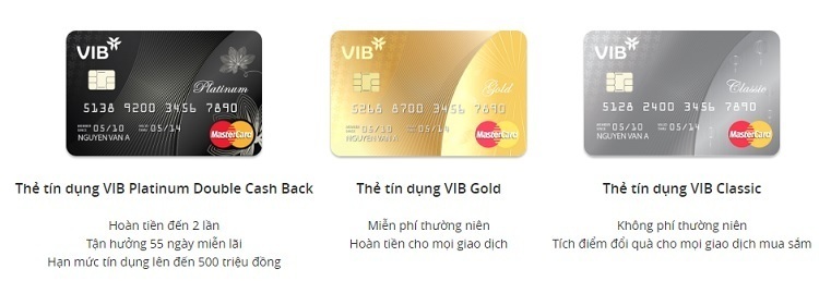 Thẻ tín dụng VIB MasterCard