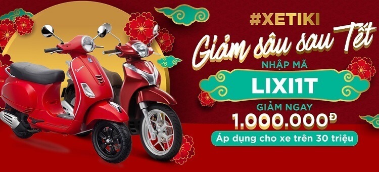 Ưu đãi trả góp xe máy ở Tiki