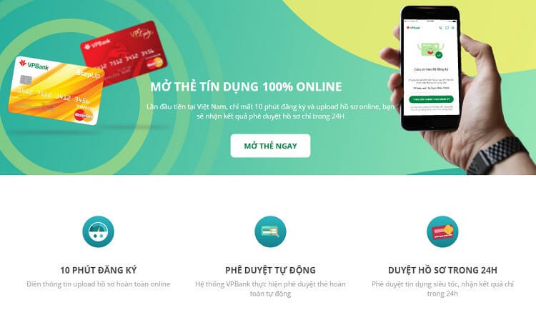 Mở thẻ tín dụng VPBank online dễ dàng