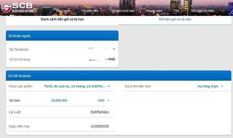 lai suat tiet kiem online cao nhat Lãi suất tiết kiệm online cao nhất tại SCB