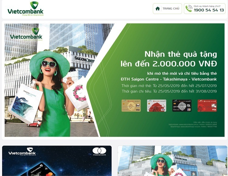 Trang đăng ký làm thẻ Vietcombank online