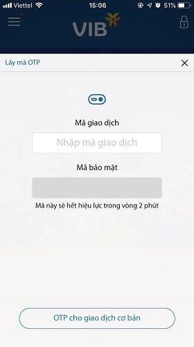 Soft OTP nâng cao cần nhập mã giao dịch