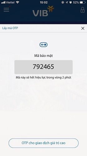 ma otp tren ung dung mobile banking Mã OTP trên ứng dụng Mobile Banking của ngân hàng