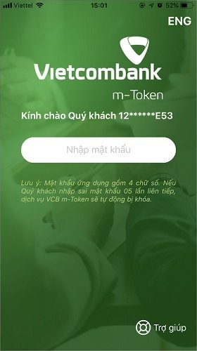 ung dung m-token Vietcombank Ứng dụng m-Token của Vietcombank