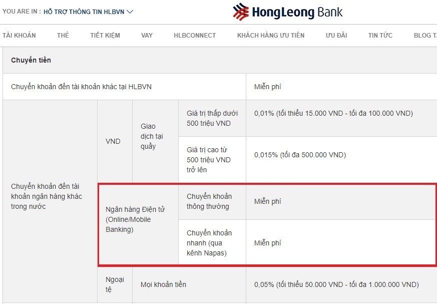 Hong Leong Bank miễn phí dịch vụ tài khoản thanh toán và chuyển tiền