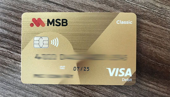 Mở thẻ ATM Visa Debit miễn phí MSB