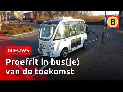 Bus zonder stuur en zonder chauffeur oefent op de weg | Omroep Brabant