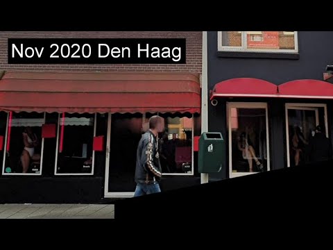 Nov 2020: Den Haag Red Light District in Netherlands (The Hague in Holland)