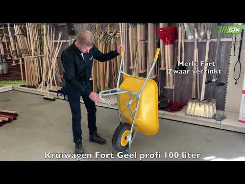 Fort Kruiwagen SMB-100 geel | HDPE | 100L - BTN de Haas