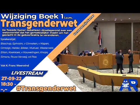 [Terugkijken] Debat over de Transgenderwet - Wijziging Boek 1 Burgerlijk Wetboek - Tweede Kamer