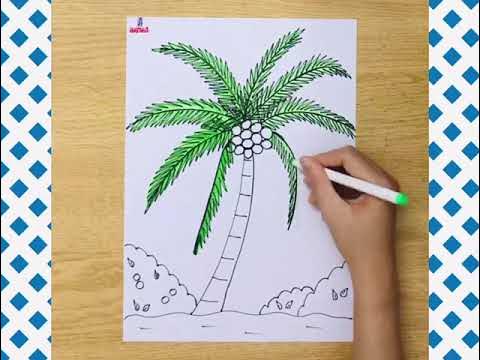 Hướng Dẫn Vẽ Cây Dừa Đơn Giản | Cách Vẽ Tranh Cây Dừa Đơn Giản | How To  Draw Coconut Tree Easy - Youtube