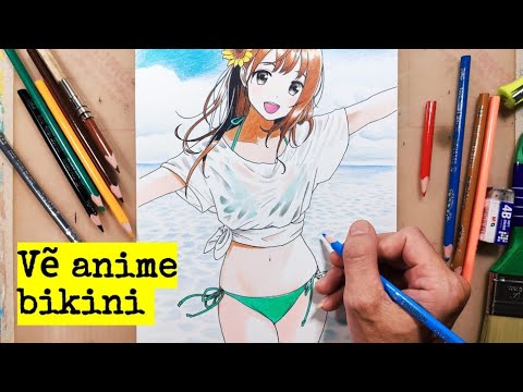 Vẽ Hình Anime Bikini Dễ Thương Bằng Bút Chì Màu- How To Drawing Anime Bikini  - Youtube