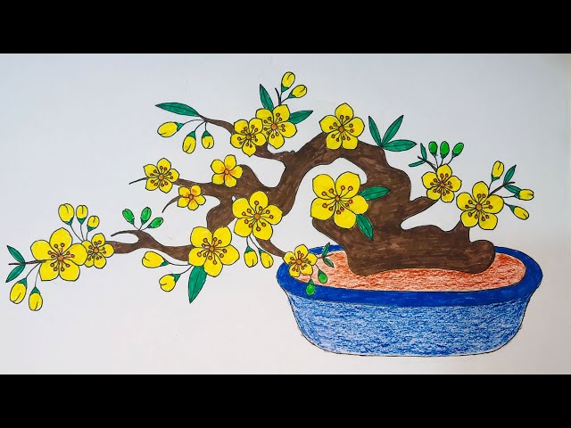 Vẽ Hoa Mai Ngày Tết | Cách Vẽ Hoa Mai | Vẽ Cây Mai Đón Tết - Youtube